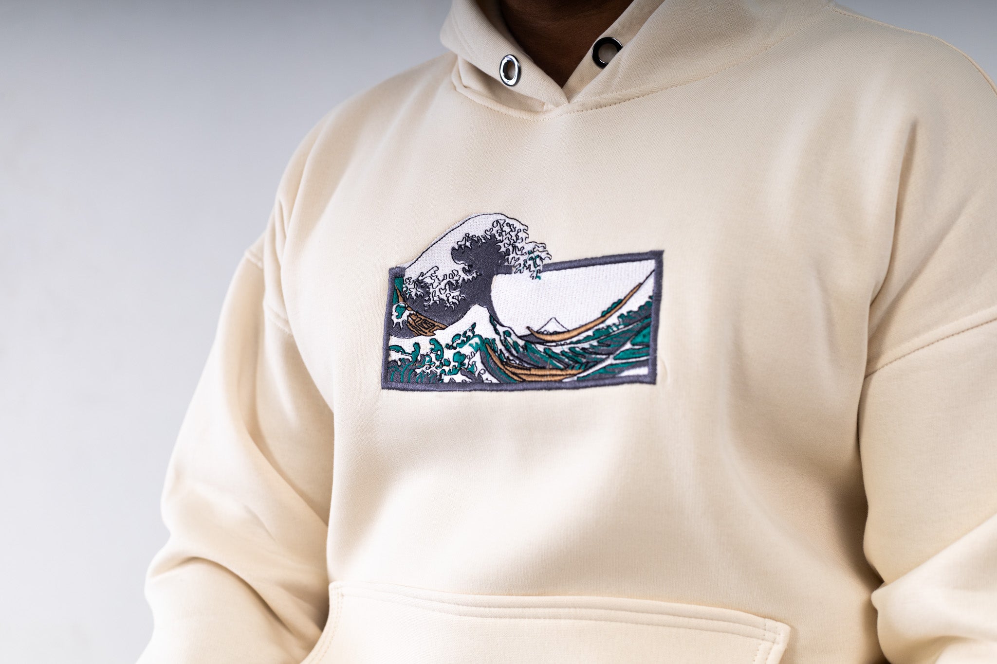 Wave Embroidered Hoodie