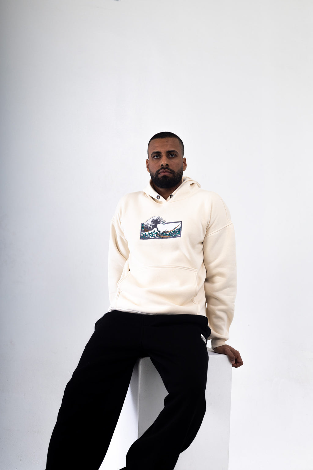 Wave Embroidered Hoodie