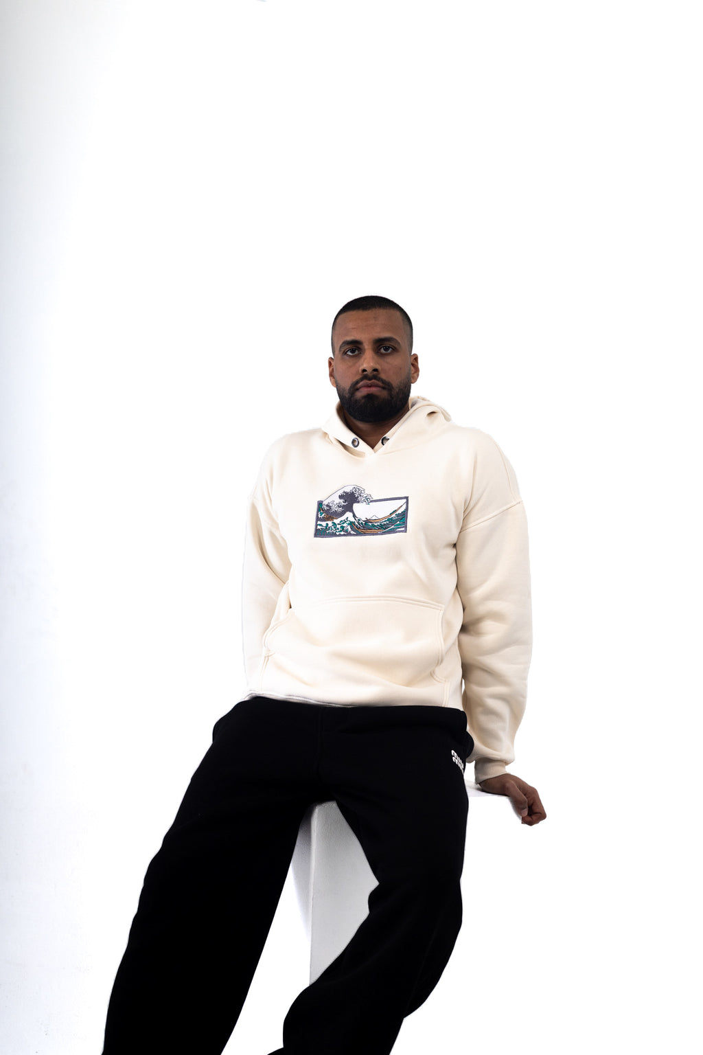 Wave Embroidered Hoodie