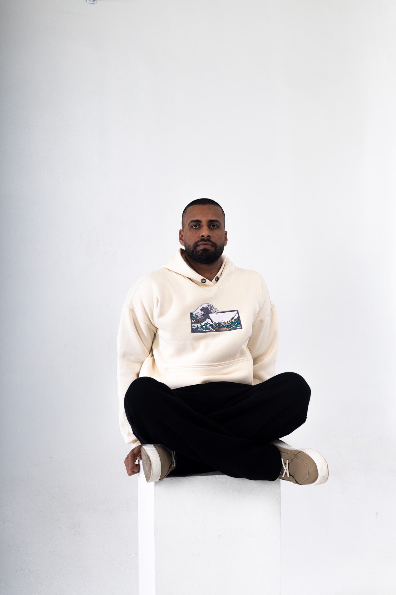 Wave Embroidered Hoodie