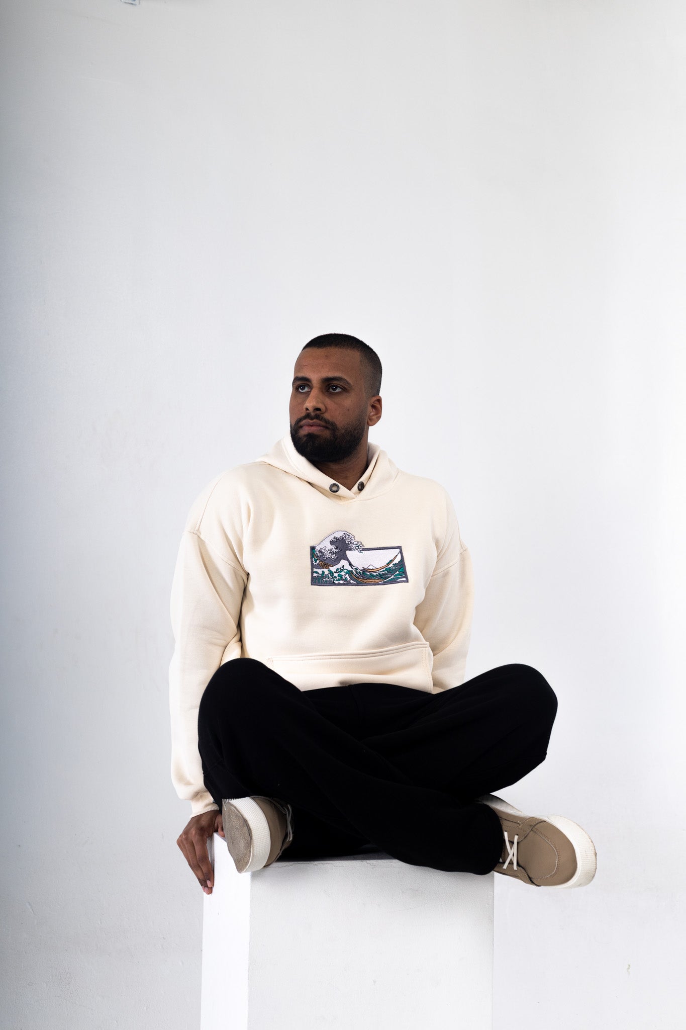 Wave Embroidered Hoodie