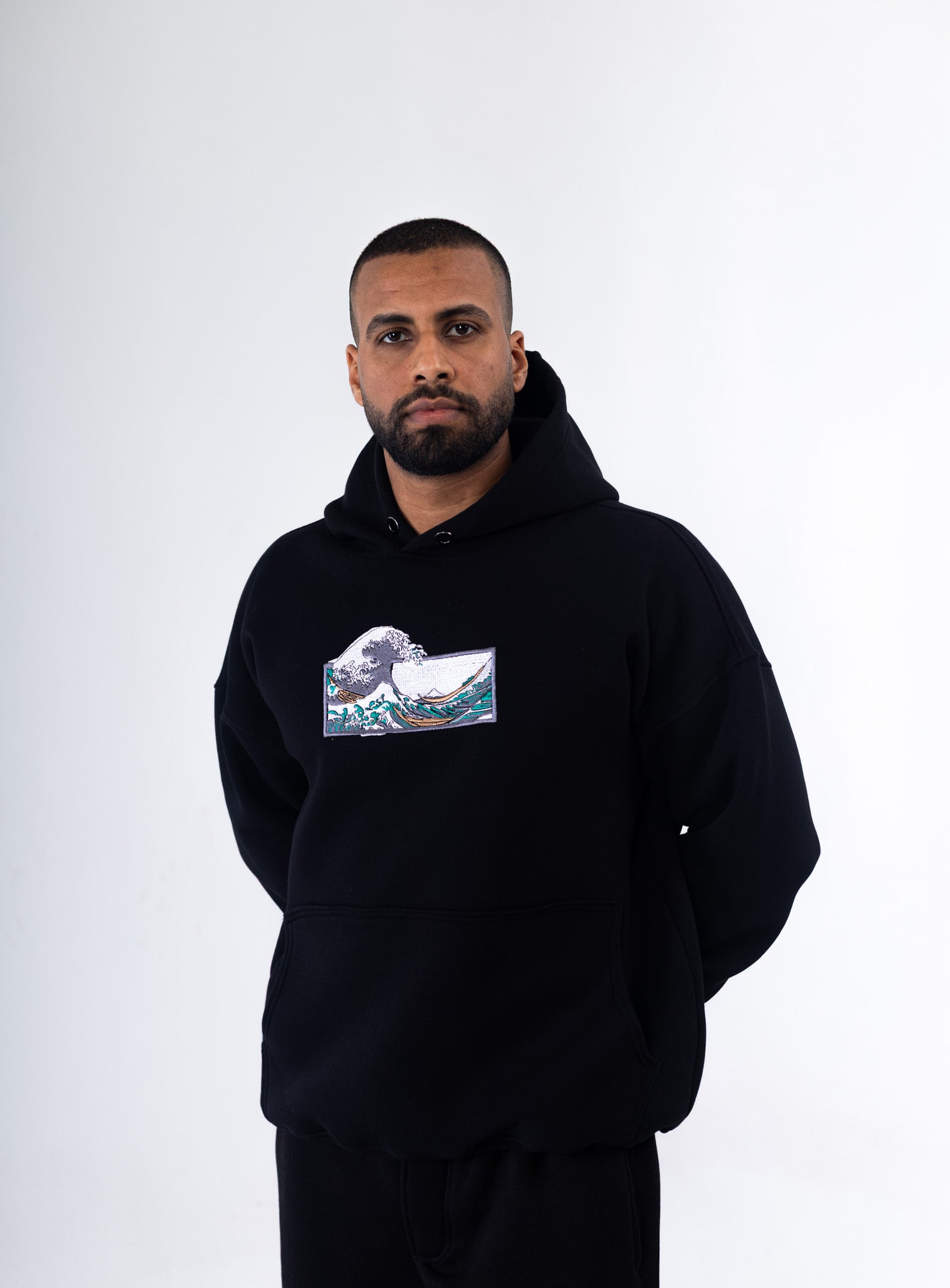 Wave Embroidered Hoodie