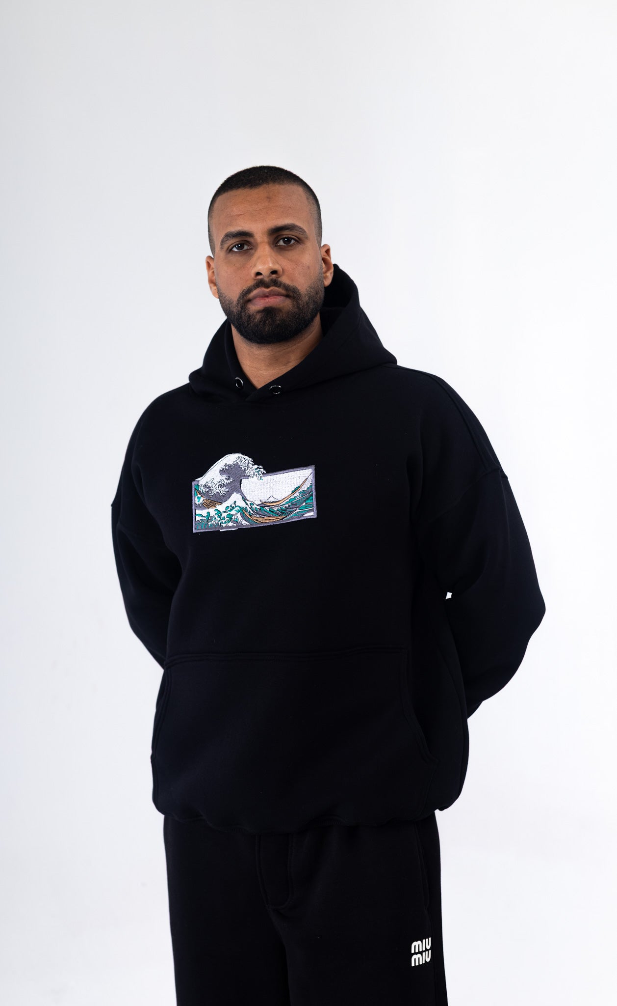 Wave Embroidered Hoodie