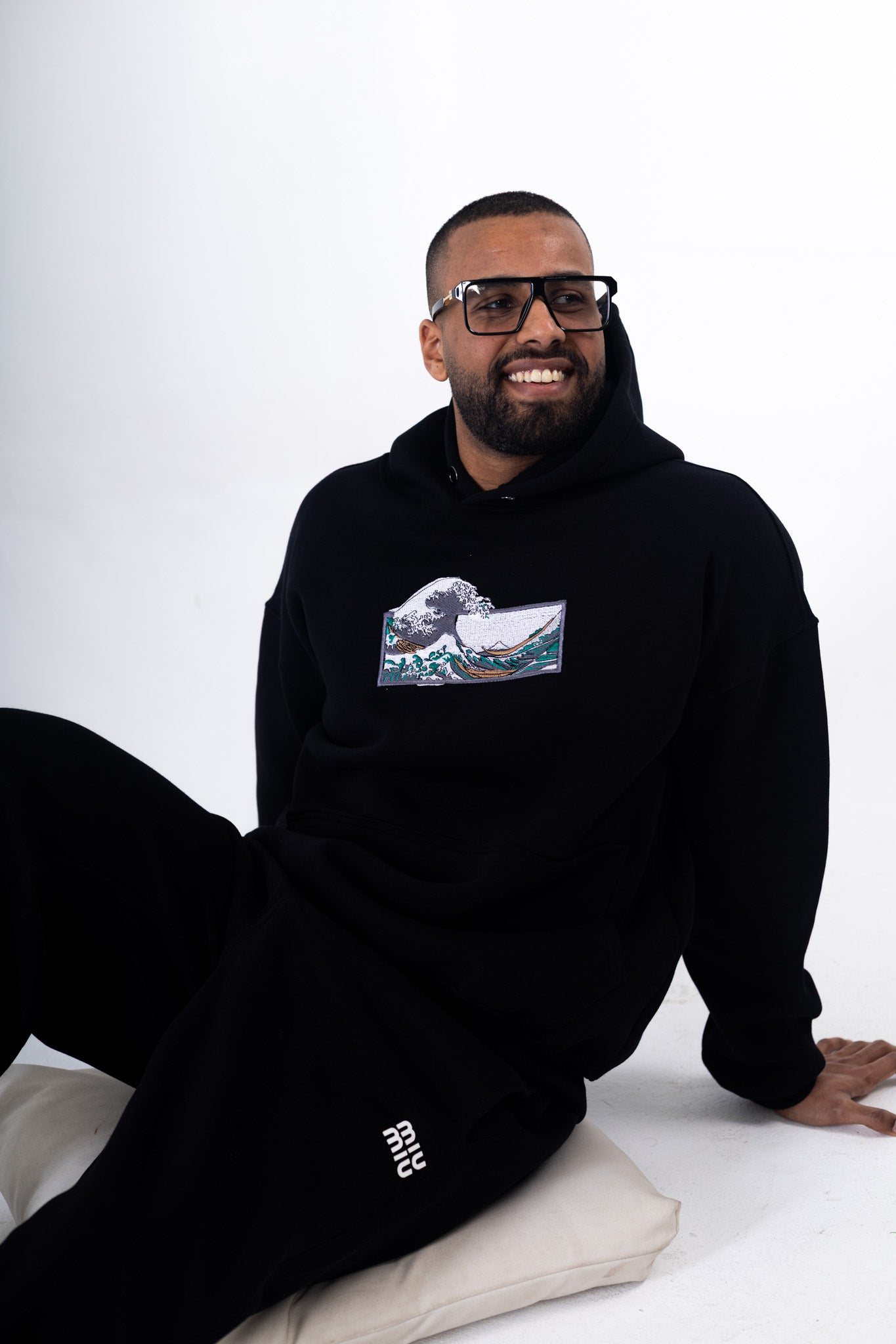 Wave Embroidered Hoodie