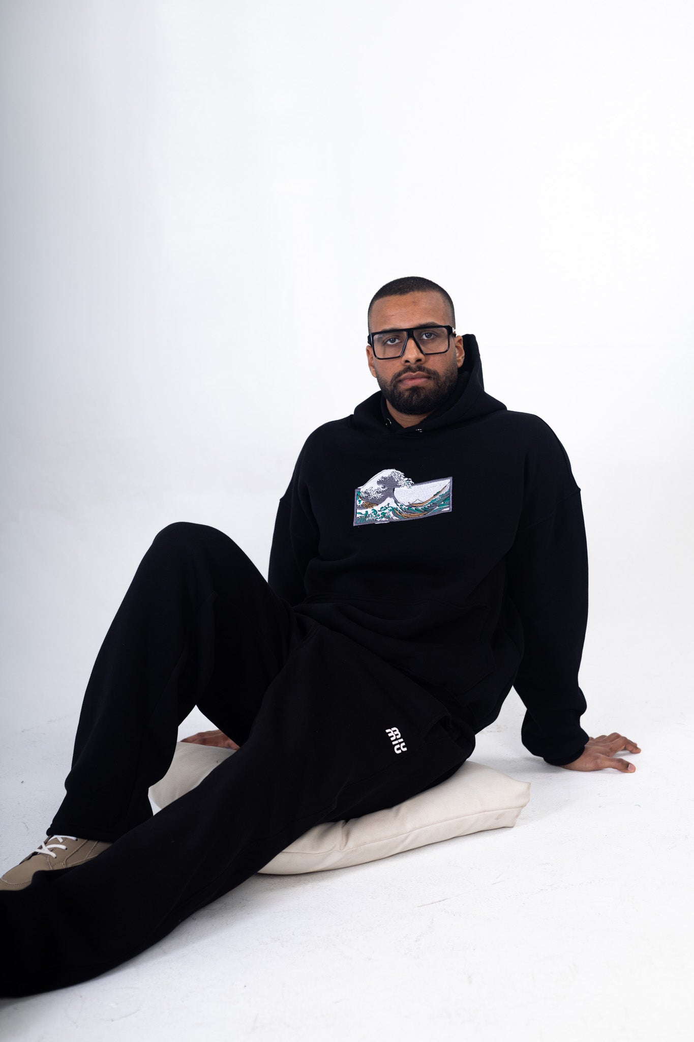 Wave Embroidered Hoodie