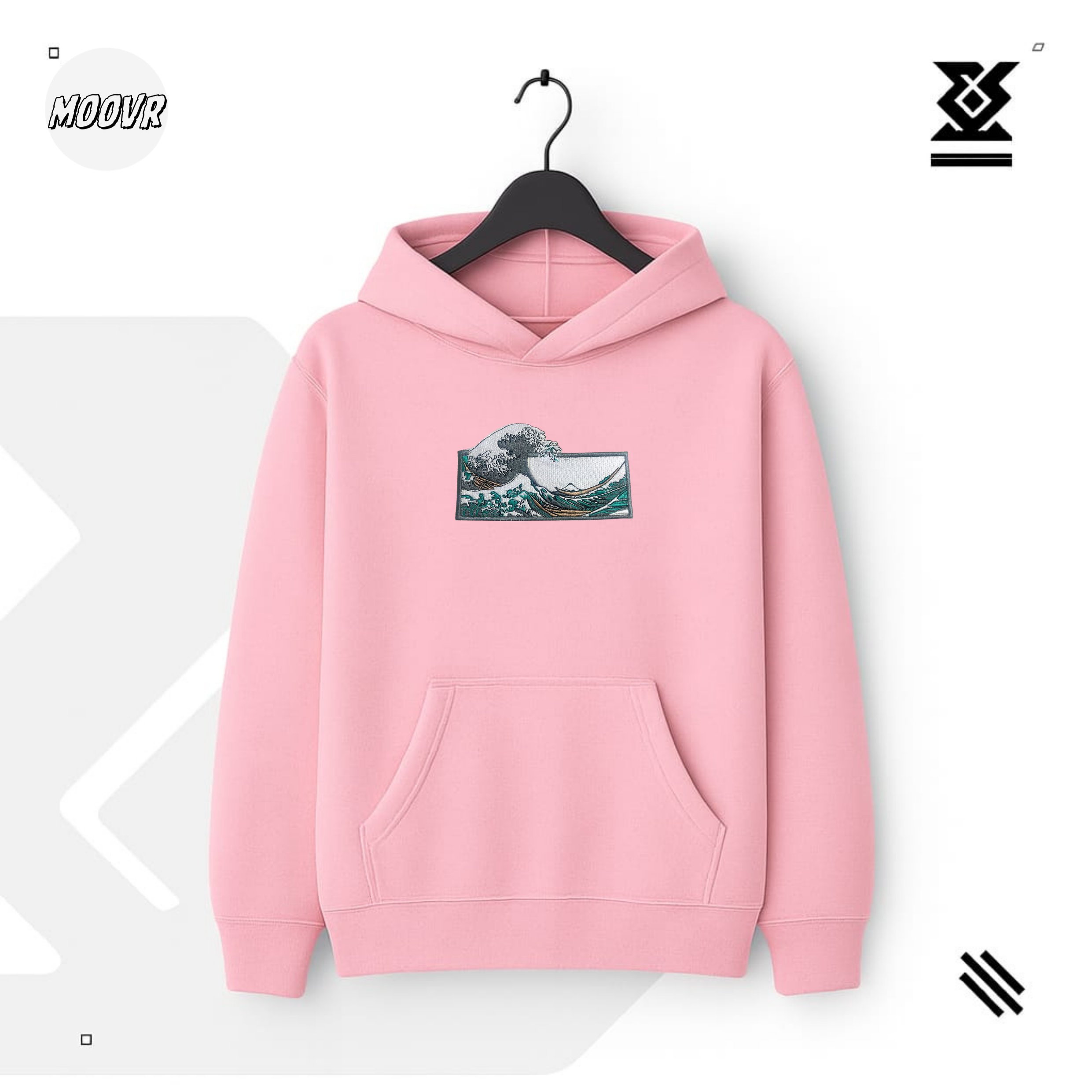 Wave Embroidered Hoodie