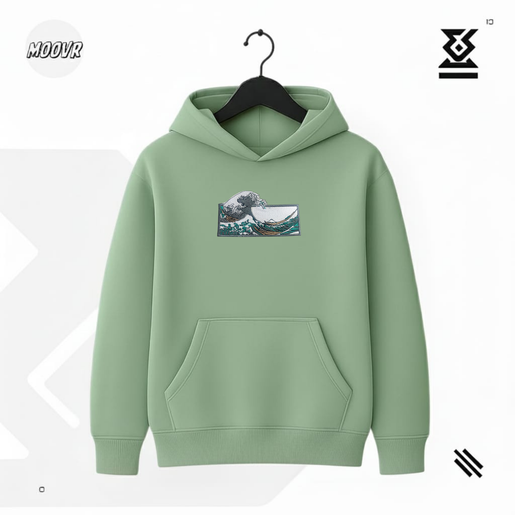 Wave Embroidered Hoodie