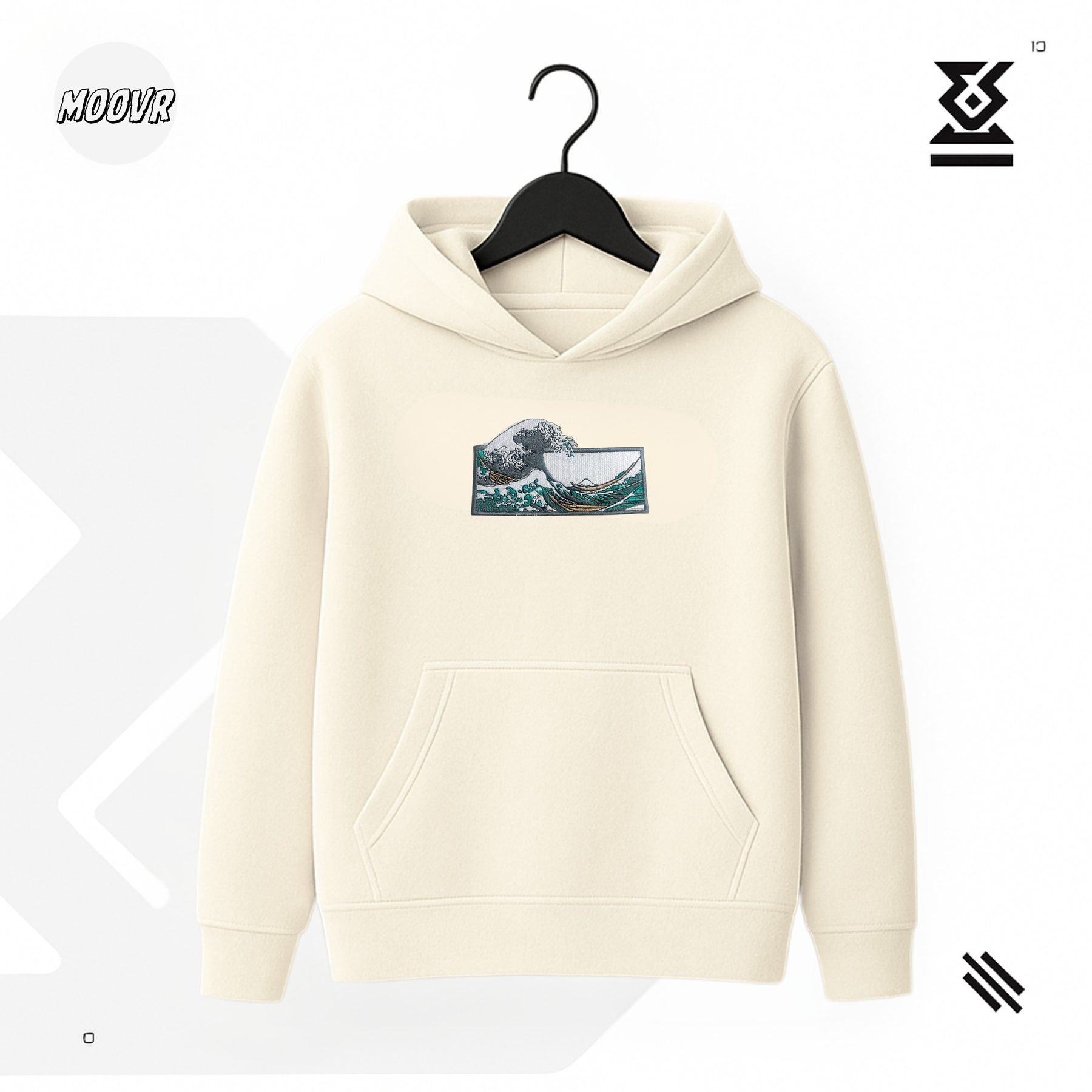 Wave Embroidered Hoodie