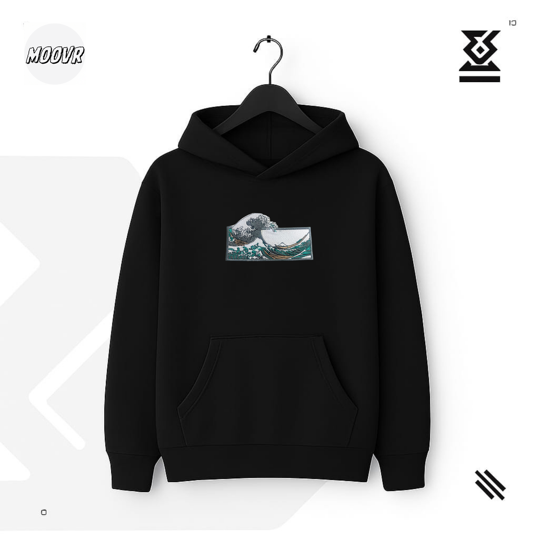 Wave Embroidered Hoodie